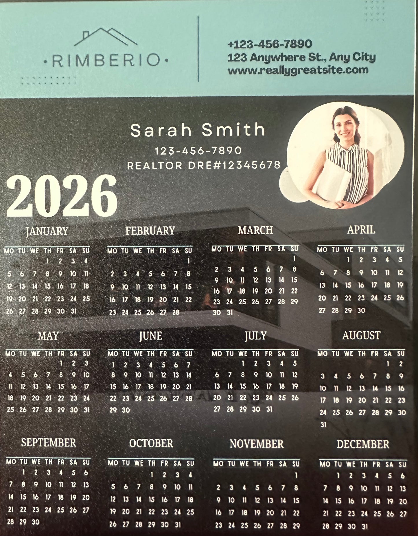 Business Calendar Photo Magnets 2026